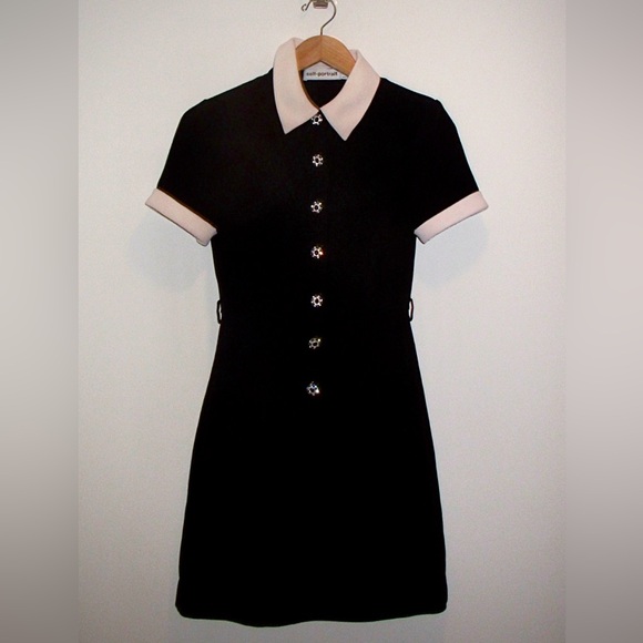 Self-Portrait Dresses & Skirts - Self-Portrait Black Dress with White Collar